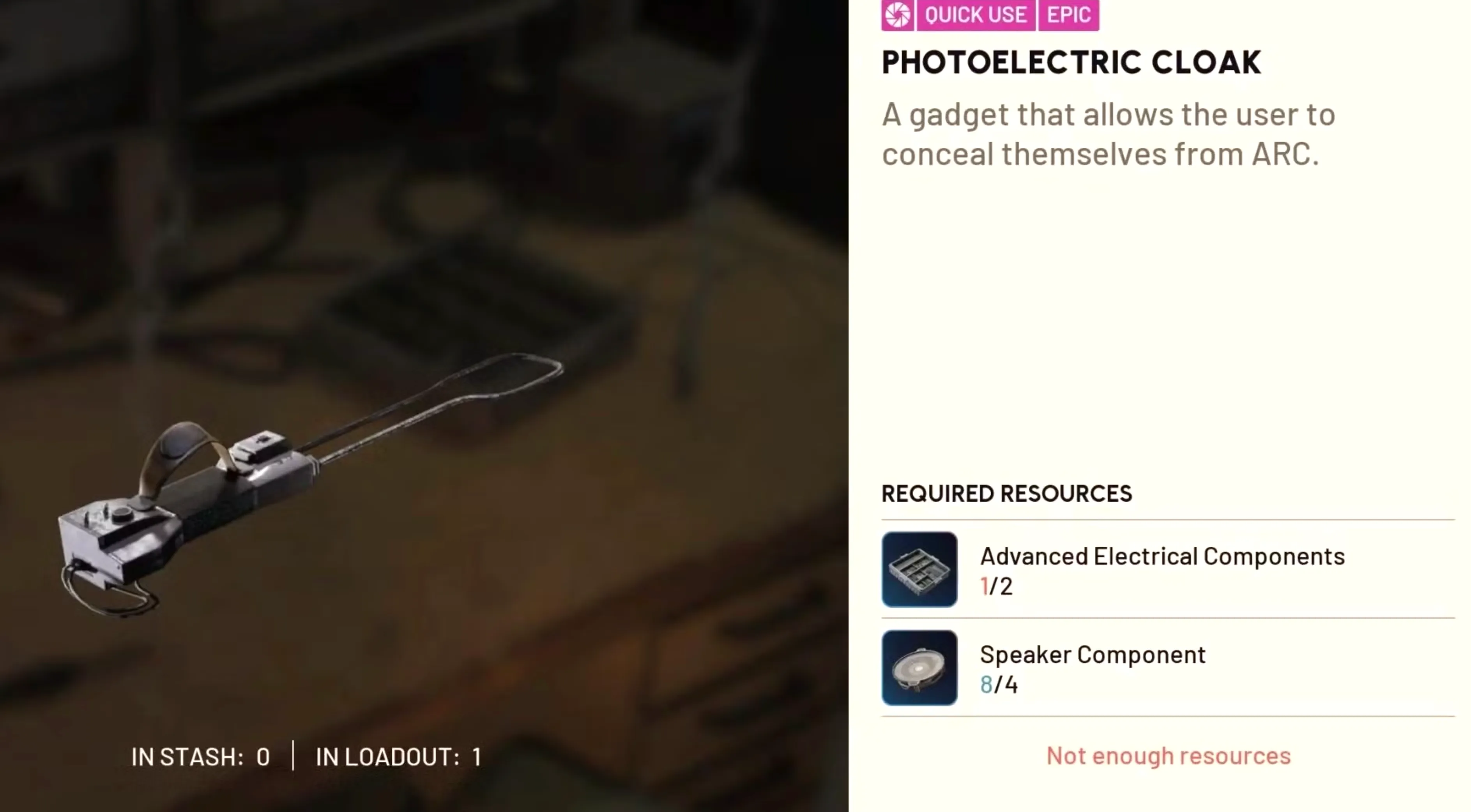 Photoelectric Cloak arc raiders